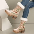 thumbnail image 5 of Wowcloth Women's Fashion Casual Boots – Trendy Round Toe Thick Platform Chunky Heel with Plush Lining Winter Warm Stylish Ankle Boots for Women Footwear, 5 of 6