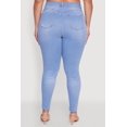 thumbnail image 5 of Womens Plus Size WAX High Waisted Distressed Frayed Skinny Jeans, 5 of 5