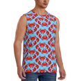 thumbnail image 2 of Fotbe Cartoon Crabs Men's Camiseta sin Mangas Estampada para Hombres, Playera Casual para Gimnasio, Entrenamiento, Playa-3X-Large, 2 of 7