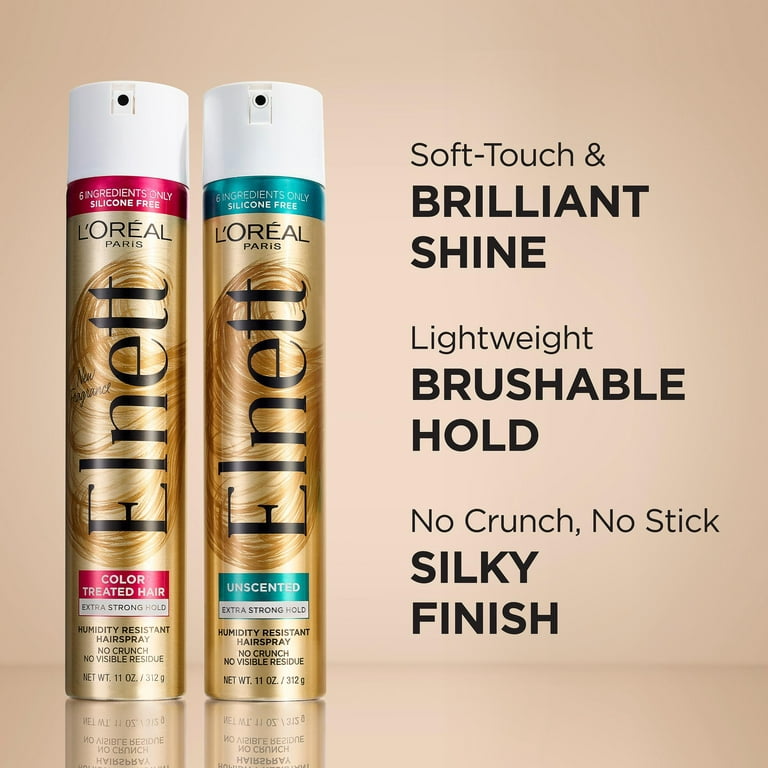 Loreal Elnett Satin Hairspray, Extra Strong Hold, Color-Treated Hair - 11 oz