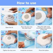 Interactive Cat Toys for Indoor，[Newly Upgraded] Rechargeable Touch Activated Hide and Seek Kitten Toys With Moving Concealed Feathers & Mouse Squeaky.(Blue)