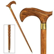 Design Toscano Bend in the Road Solid Hardwood Walking Stick: Wandering Road
