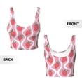 thumbnail image 5 of Haiem Strawberries Pattern Womens Sports Bra - U Neck Padded Low Impact Yoga Bra Workout Crop Top Gym Moisture-Wicking Workout Vest -Large, 5 of 9