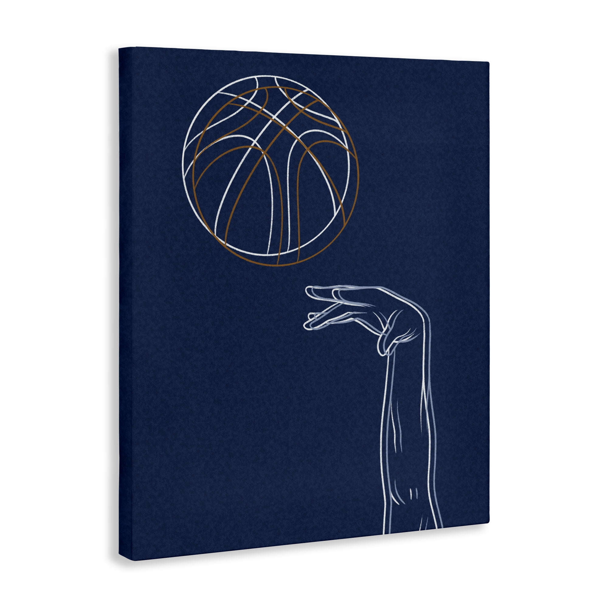 Stupell Industries Basketball Lines Contour Canvas Wall Art, design by Marcus Prime