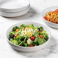 thumbnail image 4 of AmorArc 8.75'' Large Ceramic Pasta Bowls, 36oz Handpainted Stoneware Bowls Set of 4, Microwave&Dishwasher Safe Bowls with Rustic Terracotta Underside for Pasta Salad, White, 4 of 9