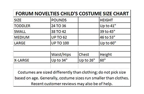 Forum Novelties Child Size Chart