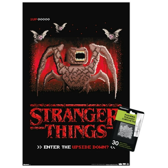 Netflix Stranger Things: Season 5 (2025) - Enter The Upside Down Wall Poster with Push Pins, 14.725" x 22.375"