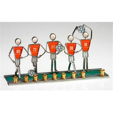 Judaica Kingdom SF-BB-SM-9815-7 Hanukkah Sports Menorahs - Soccer Menorah Red & White Female