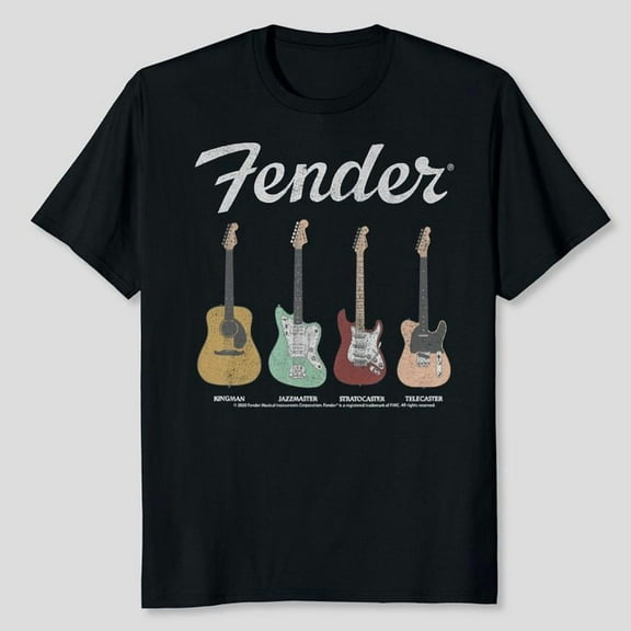 Fender Vintage Guitar Lineup T-Shirt Unisex, Sizes S-5XL, Tbun