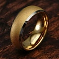 thumbnail image 2 of Tungsten Rings for Men Women Gold Wedding Band Sandblasted Silver Edge Sizes 6-16 (Tungsten, 15), 2 of 6
