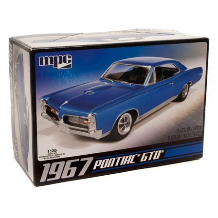 MPC: 1:25 Scale Model Kit - 1967 Pontiac GTO - Blue, 85  Parts - Skill Level 2,  Vehicle Building Kit, Replica Classic Car, Age 14 