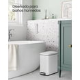 thumbnail image 3 of Cubo de Basura, Basurero Pequeño de 10 L, con Tapa y Pedal, Acero, Cierre Suave, para Espacios Pequeños, Baño, Blanco, 3 of 7