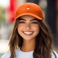 thumbnail image 3 of Dalix Lil Cloud Embroidered Cotton Cap Outdoor Dad Hat Womens in Orange, 3 of 5