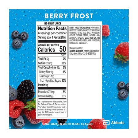 PEDIALYTE ADVANCEDCARE PLUS ELECTROLYTE POWDER, BERRY FROST, 36 POWDER PACKETS