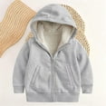 thumbnail image 2 of YunPes Kids Girls Fleece Hooded Jacket Cardigan Winter Warm Zipper Plain Coat Cute Soft Furry Fuzzy Fall Outwear with Pockets, 2 of 4