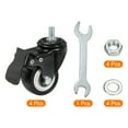 thumbnail image 3 of Unique Bargains 2 Inch Swivel Threaded Stem Casters M8x15mm Thread PU Caster Wheel with Brake 110lbs Load, Black 4pcs, 3 of 5