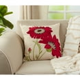 thumbnail image 5 of Saro Lifestyle Embroidered Floral 18 inch Throw Pillow Red, 5 of 5