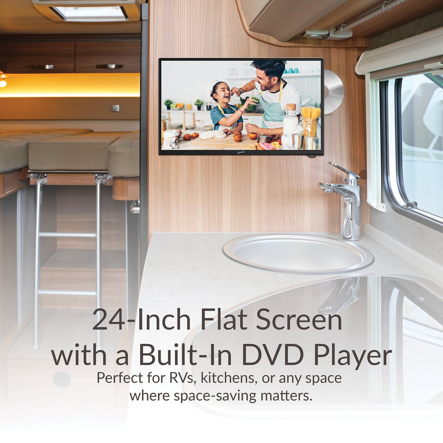 Supersonic 24-In.-Class 1080p LED TV/DVD Combination, AC/DC Compatible with RV/Boat