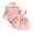 Pink, variant on REDARER Girls Long Sleeve Ribbed Bodysuit with Floral Print Suspenders Jumpsuit and Bow Headband Outfit for Toddler,6-9 Months