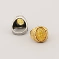 thumbnail image 3 of Retro 14K Yellow Gold Rings Luxury Big Stone men Women Rings Wedding Couple Fashion Jewelry, 3 of 8