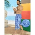 thumbnail image 2 of LA LEELA Men's Swimwear Pareo Cotton Linen Effect Sulu Beach Swim Trunk Wrap Beachwear Casual Sarong One Size Royal, Leaves Vacation, 2 of 5