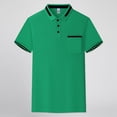 thumbnail image 2 of XINXIAOO Work Polo Shirts for Men with Pocket Short Sleeve Breathable Lightweight Casual Dark Green Polo Shirts for Men, Size S-XXXXL, 2 of 8
