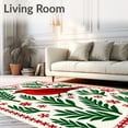 thumbnail image 2 of ODIKA 5'x7' Machine Washable Non-Slip Area Rug, Elegant Yuletide Songbird Resting Upon Evergreen Bough High Traffic Rug with Pad, Red, 505753, 2 of 8