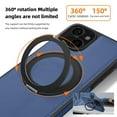 thumbnail image 4 of 3-in-1 [Magnetic+KickStand+Ring Holder] for iPhone 14 PU Leather Case, Compatible with MagSafe, Invisible 360° Rotatable Ring Stand Shockproof Protective Magnetic Cover,Blue, 4 of 6