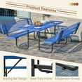 thumbnail image 6 of LZBEITEM Rectangular Metal Picnic Tables for Outdoors with Umbrella Hole, Coated Steel Heavy Duty Commercial Grade Table, Patio Furniture Set for a Lifetime, 72''Long, Blue, 6 of 14
