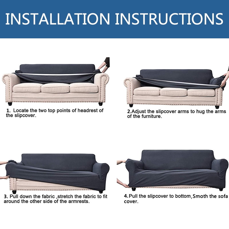 Auchen Stretch Couch Covers For 4 Cushion Couch Extra Large Sofa Couch Slipcover Furniture Cover Protector Sofa Cover Fit Sofa Width Up To 110 Non Slip Soft With Small Checks Xl Sofa