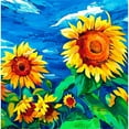 thumbnail image 3 of CafePress - Sunflowers Painting Pajamas - Women's Short Sleeve Print T-Shirt and Pants Light Cotton Pajama Set, 3 of 7