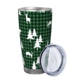 thumbnail image 2 of Lsque Christmas tree green plaid Pattern 20oz Car Cup with Lid and Straw, Insulated Coffee Cup with Straw Topper, Spill Proof Travel Coffee Mug, Stainless Steel Tumble-Straw Two-piece Set, 2 of 8