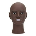 thumbnail image 1 of MERIGLARE Bald Mannequin Head Cosmetology Display for Display Hat Making Salon Black Skin, 1 of 9