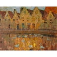thumbnail image 2 of Henri Le Sidaner 24x19 Gold Ornate Framed and Double Matted Museum Art Print Titled - Houses in Bruges, 2 of 4