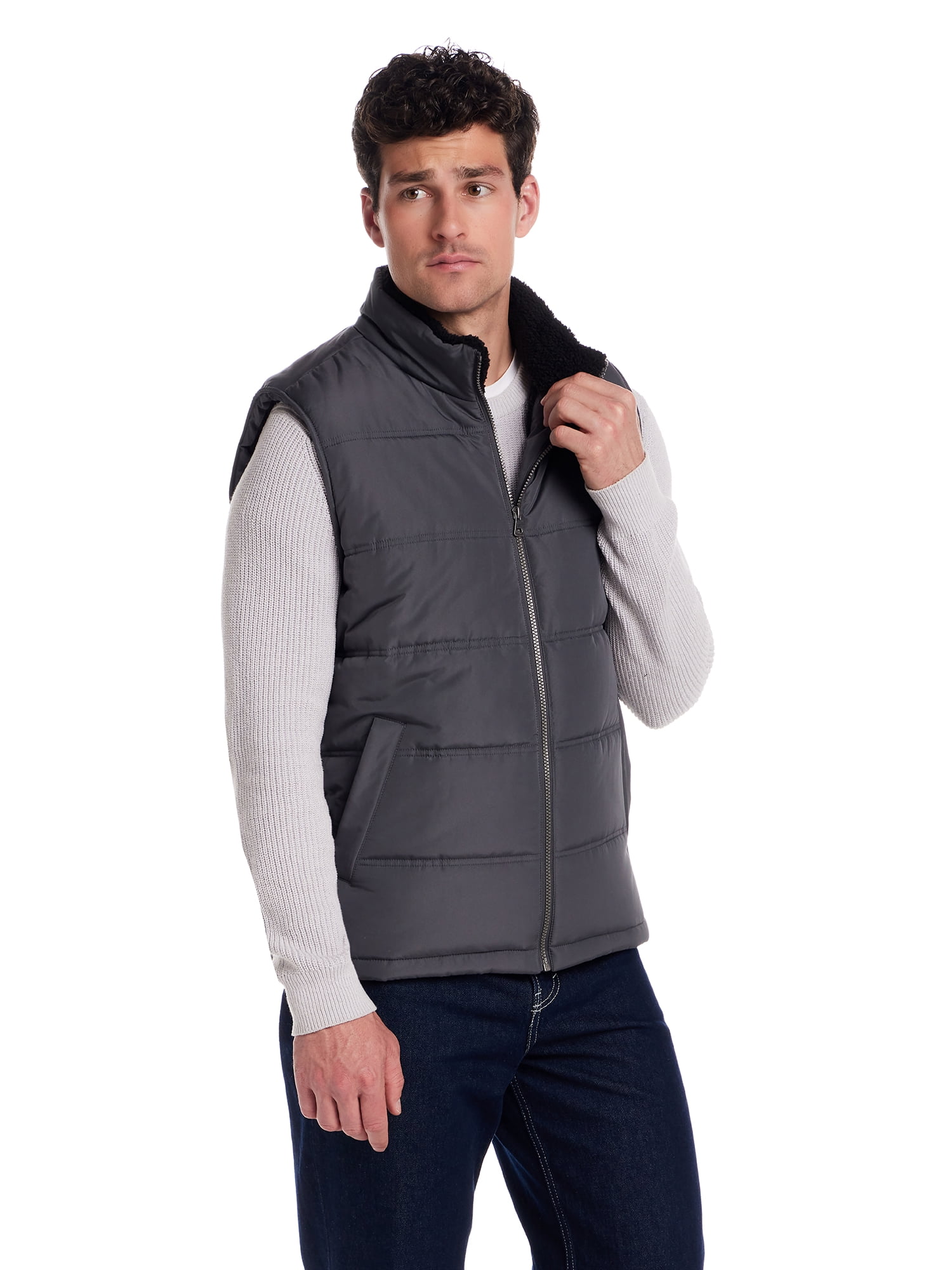 Frontier Threads Men's Sherpa Lined Horizontal Quilted Vest