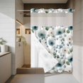 thumbnail image 4 of Retro Dandelion No Hook Shower Curtain with Snap in Liner Watercolor Sage Blue White Dandelions Eucalyptus Waterproof Bathroom Shower Curtain with See Through Top Window for Bathtub 72" x 84", 4 of 9