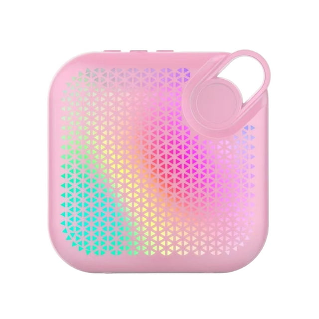 Transemion Portable Bluetooth Speaker With RGB Ambient Lighting Effects High-fidelity Sound And 6 Light Colors pink