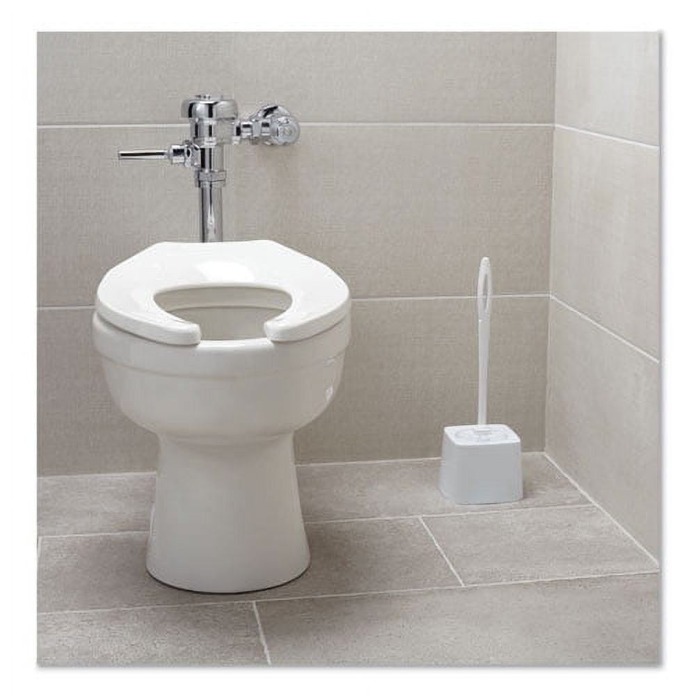 Commercial-Grade Toilet Bowl Brush Holder, White | Bundle of 10 Each