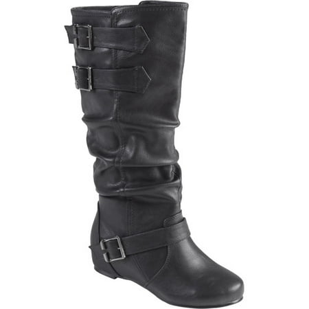 Brinley Co. - Women's Cammie Buckle Detail Wide Calf Boots - Walmart.com