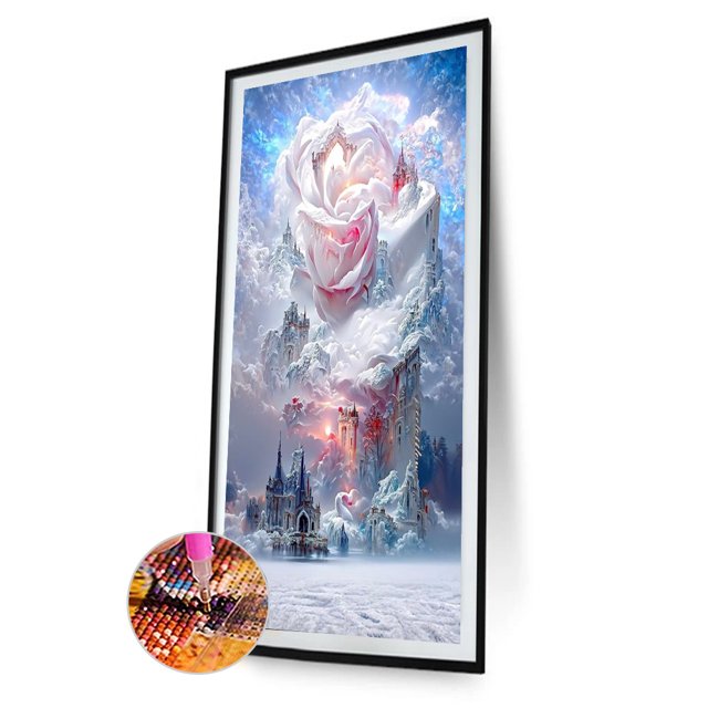 Cuadros Decorativos Garden Villa 5D DIY Diamond Painting Kits Full Round Drill Wall Decor (B5415) Wdftyju embutido en tela