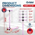 thumbnail image 2 of Dribbl 3-Wheel Kids Scooter - Lean-to-Steer Technology, Adjustable Height Handlebar, Wide Anti-Slip Deck, Scooter for Boys & Girls Ages 2+, Child Safety Approved, Support Riders Up to 165 lbs, Purple, 2 of 6