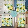 thumbnail image 5 of No Hook Shower Curtain with Snap in Liner, Country Yellow Lemon Green Leaf Waterproof Bath Curtain Double Layers with See Through Top Window, Farmhouse Fruit Leaves Hotel Shower Curtains 72x84in, 5 of 9