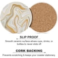 thumbnail image 6 of GZHJMY Round Drink Coasters, 2 Pcs Brown Marble Pattern Absorbent Ceramic Coffee Coasters for Drinks with Cork Base Housewarming Gift for Home Decor, 6 of 6