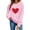Pink, variant on FAWUUDO Womens Sweet Valentines Crewneck Pullover Loose Fit Long Sleeve Heart Print Graphic Sweatshirt Casual Cozy Romantic Holiday Wear Pink L