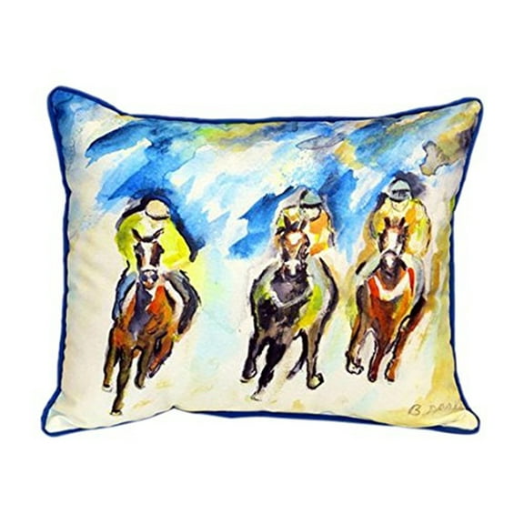 Betsy Drake HJ320 Three Racing Indoor & Outdoor Throw Pillow- 16 x 20 in.