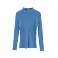 thumbnail image 7 of Xdegoge Womens Mock Neck Ribbed Sweater Long Sleeve Slim Fit Pullover Basic Lightweight Stretchy form Fitting Fall Winter Casual Layering Thermal Tops Knitwear, 7 of 7