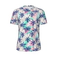 thumbnail image 5 of Wukai Palm Leaves Print Men's Short-Sleeved Mesh T-Shirt,Quick-Dry Short Sleeve Workout T-Shirt-X-Large, 5 of 8