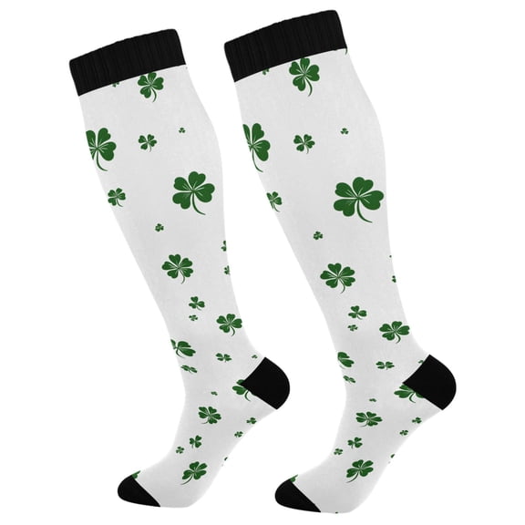joogoo Leaf Clover Long Socks Women Men Knee High Sock