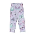 thumbnail image 6 of Uemuo Purple Butterfly Pattern Women's Wide Leg Palazzo Lounge Pants with Pockets Light Weight Loose Comfy Casual Pajama Pants-Medium, 6 of 9