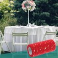 thumbnail image 5 of KAKOWELY Falda de mesa de gasa con lentejuelas, adorno de mesa de moda para bodas y fiestas (rojo, lentejuelas, 2280 x 15 cm), 5 of 5